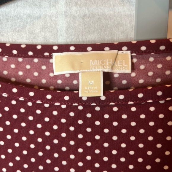 Michael Kors maroon polka dot jersey dress - Picture 2 of 4